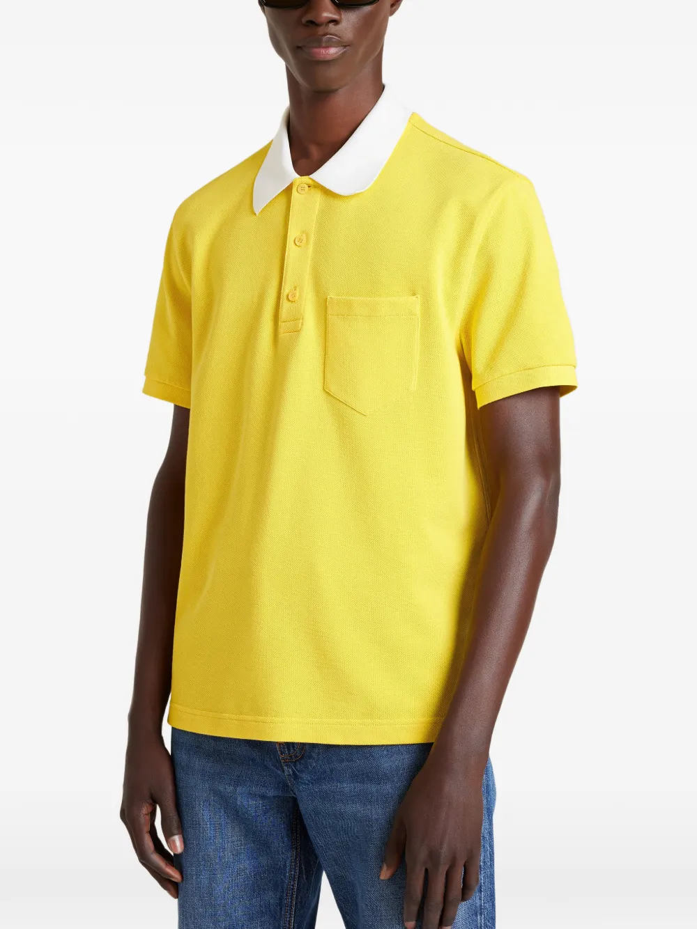 Givenchy polo in piqué cotton with Paris embroidery Geel