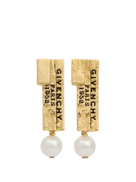Givenchy Tape earrings in metal and pearls