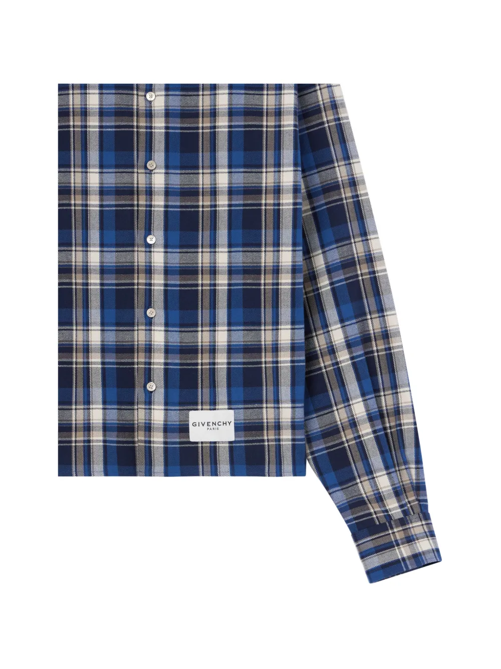 Givenchy Cropped geruit katoenen overhemd Blauw