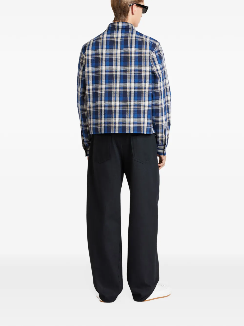 Givenchy Cropped geruit katoenen overhemd Blauw