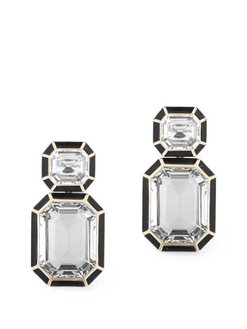 Goshwara Melange onyx and rock crystal earrings