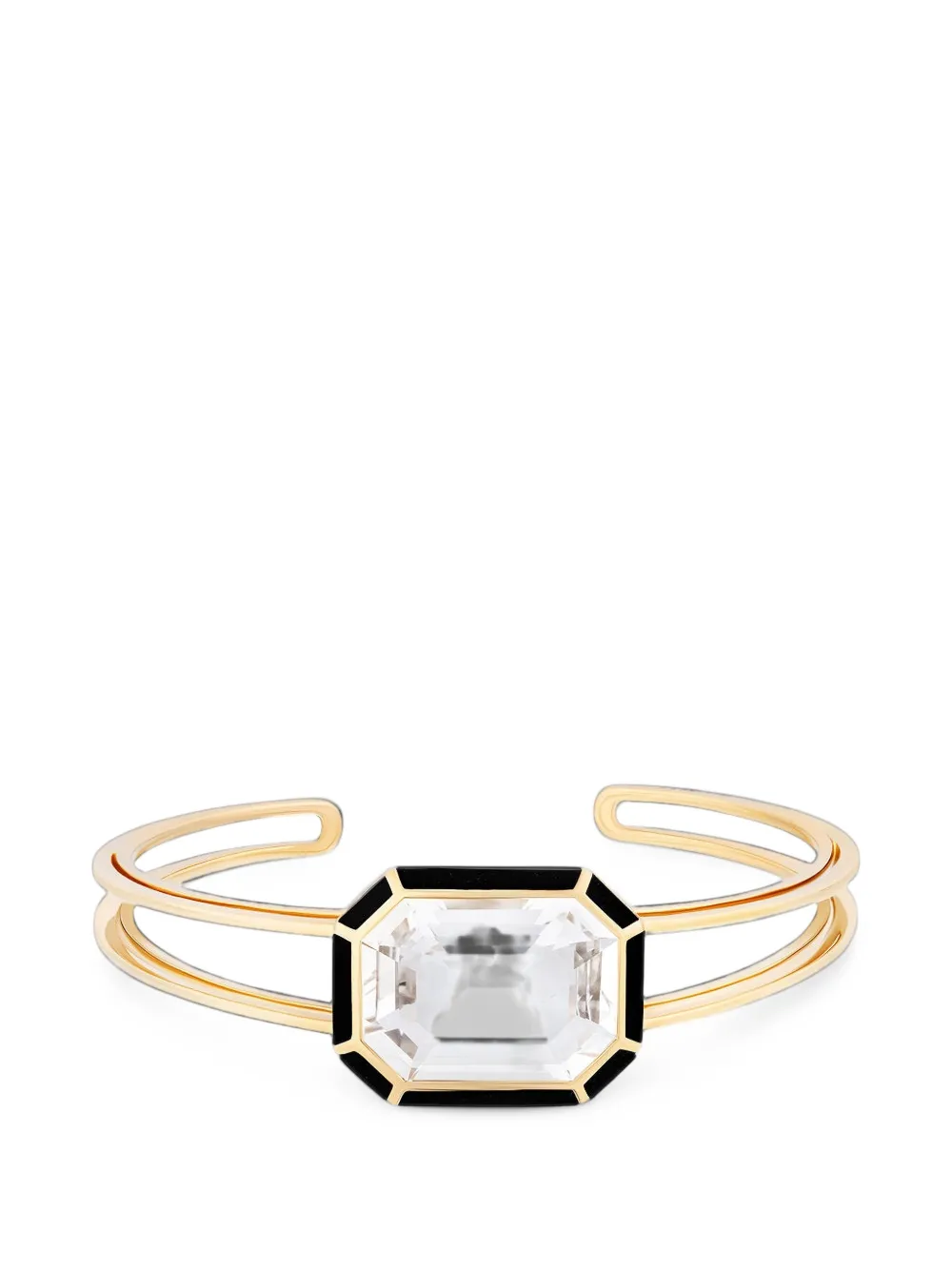 Goshwara Melange onyx and rock crystal cuff bracelet - Gold