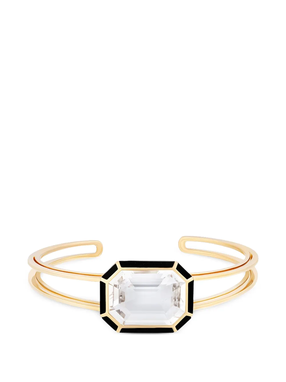 Goshwara Melange onyx and rock crystal cuff bracelet - Oro