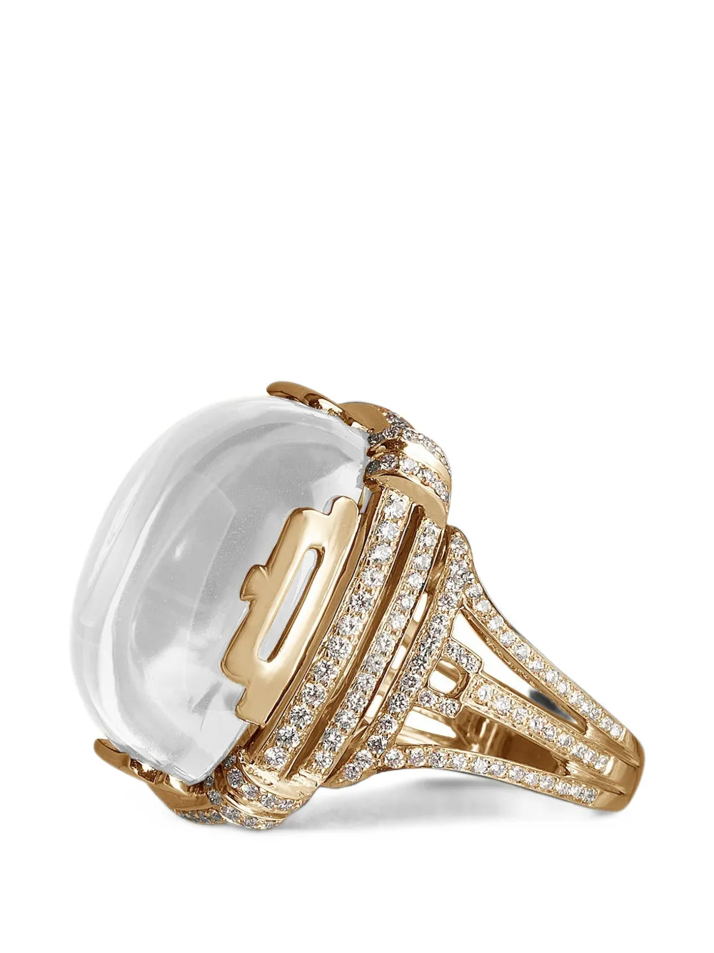 Goshwara Rock & Roll moon quartz and diamond ring - Oro