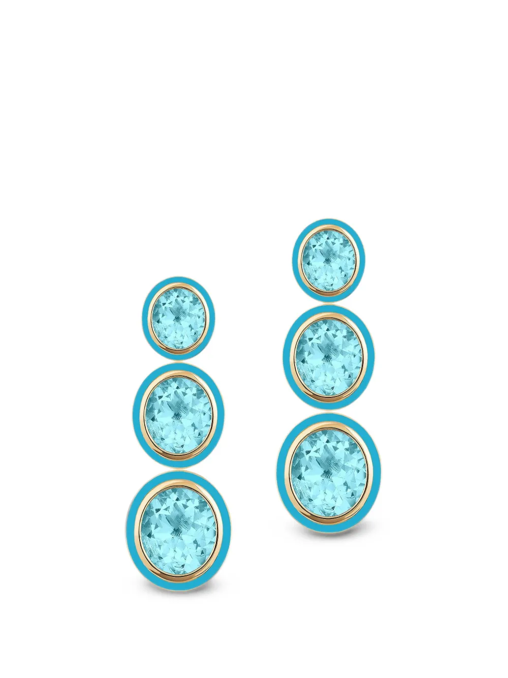 Goshwara Mélange turquoise and blue topaz earrings - Oro