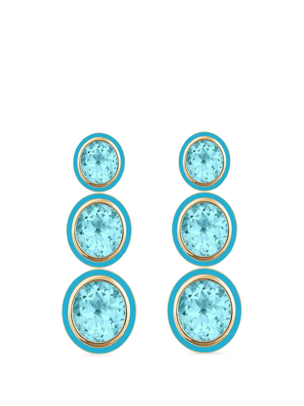 Goshwara Mélange turquoise and blue topaz earrings - Oro
