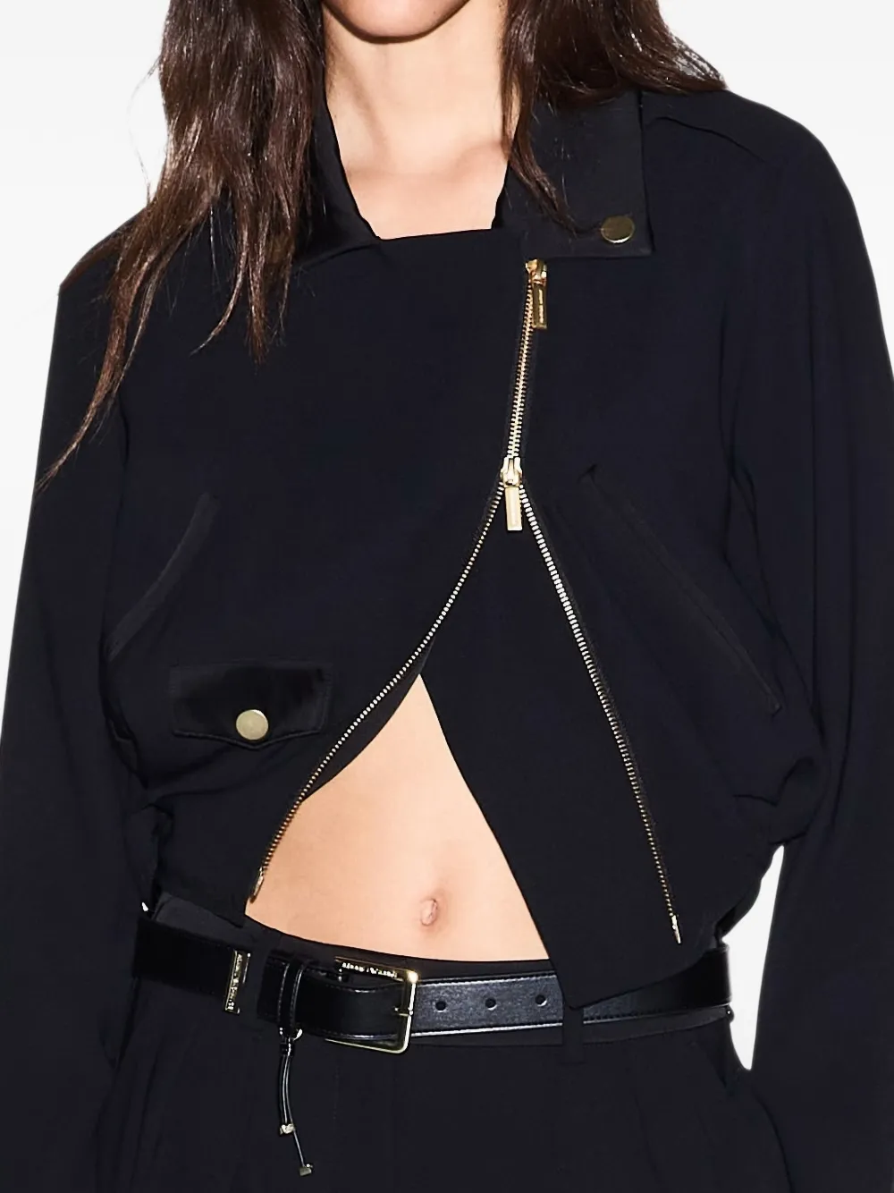 Armani Exchange Cropped bikerjack Zwart