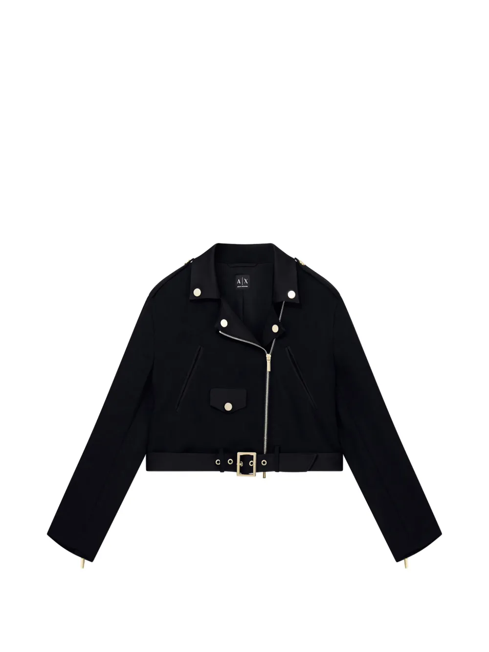 Armani Exchange cropped biker jacket - Schwarz