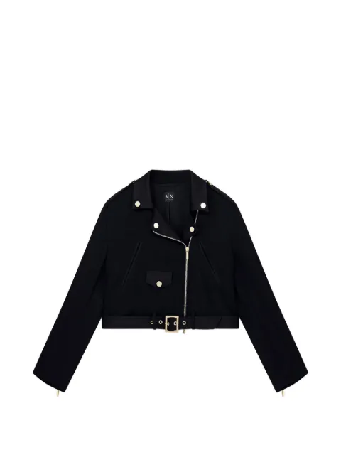 Armani Exchange cropped biker jacket