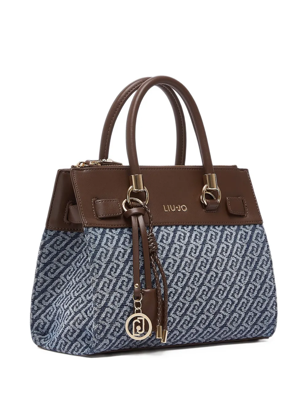 LIU JO small satchel bag denim-effect Blauw
