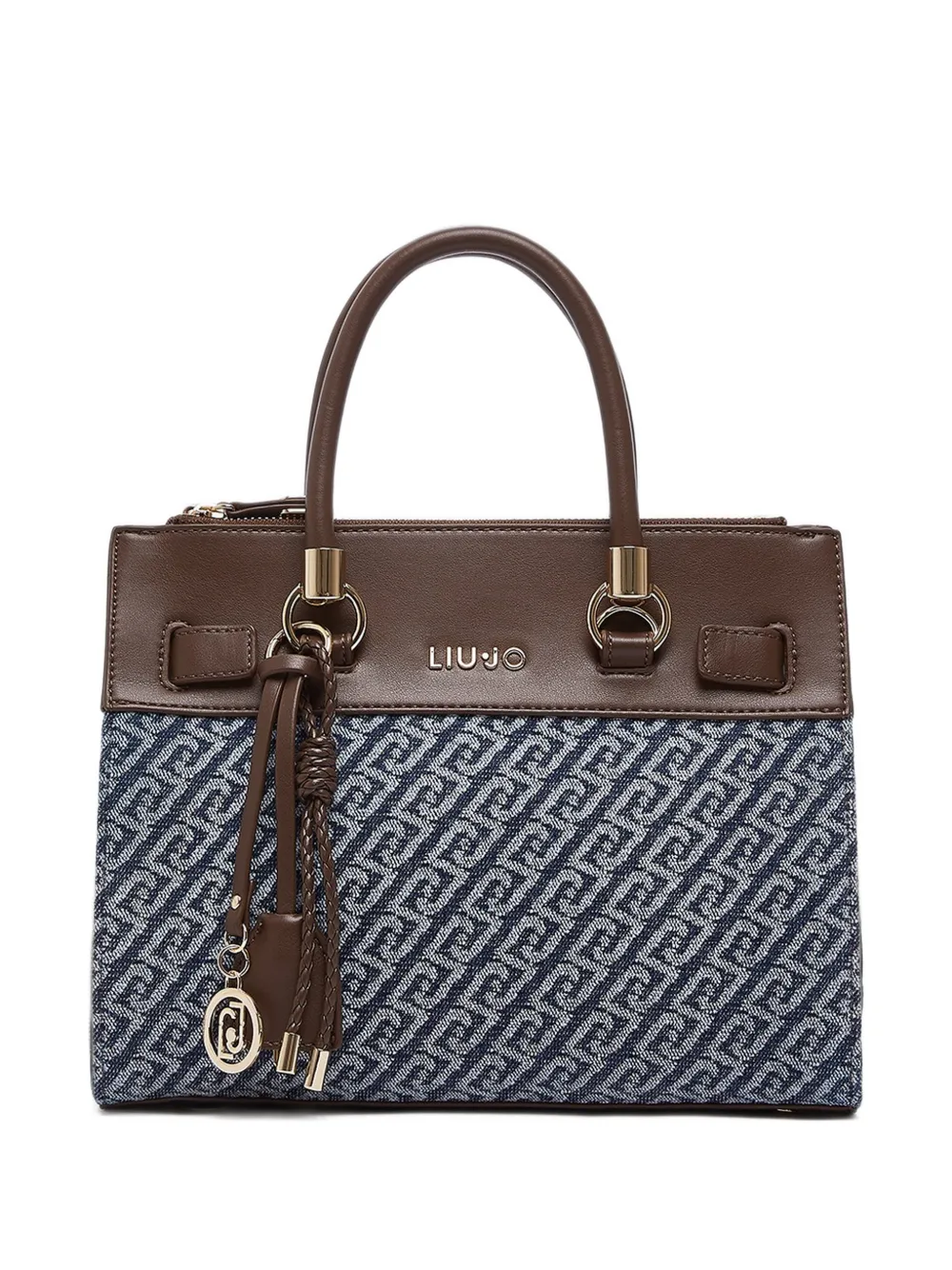 LIU JO small satchel bag denim-effect Blauw