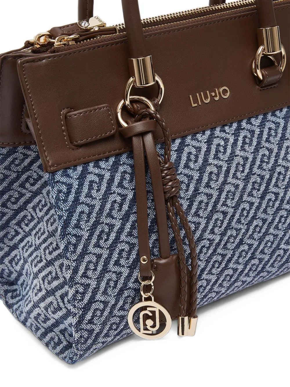 LIU JO small satchel bag denim-effect Blauw
