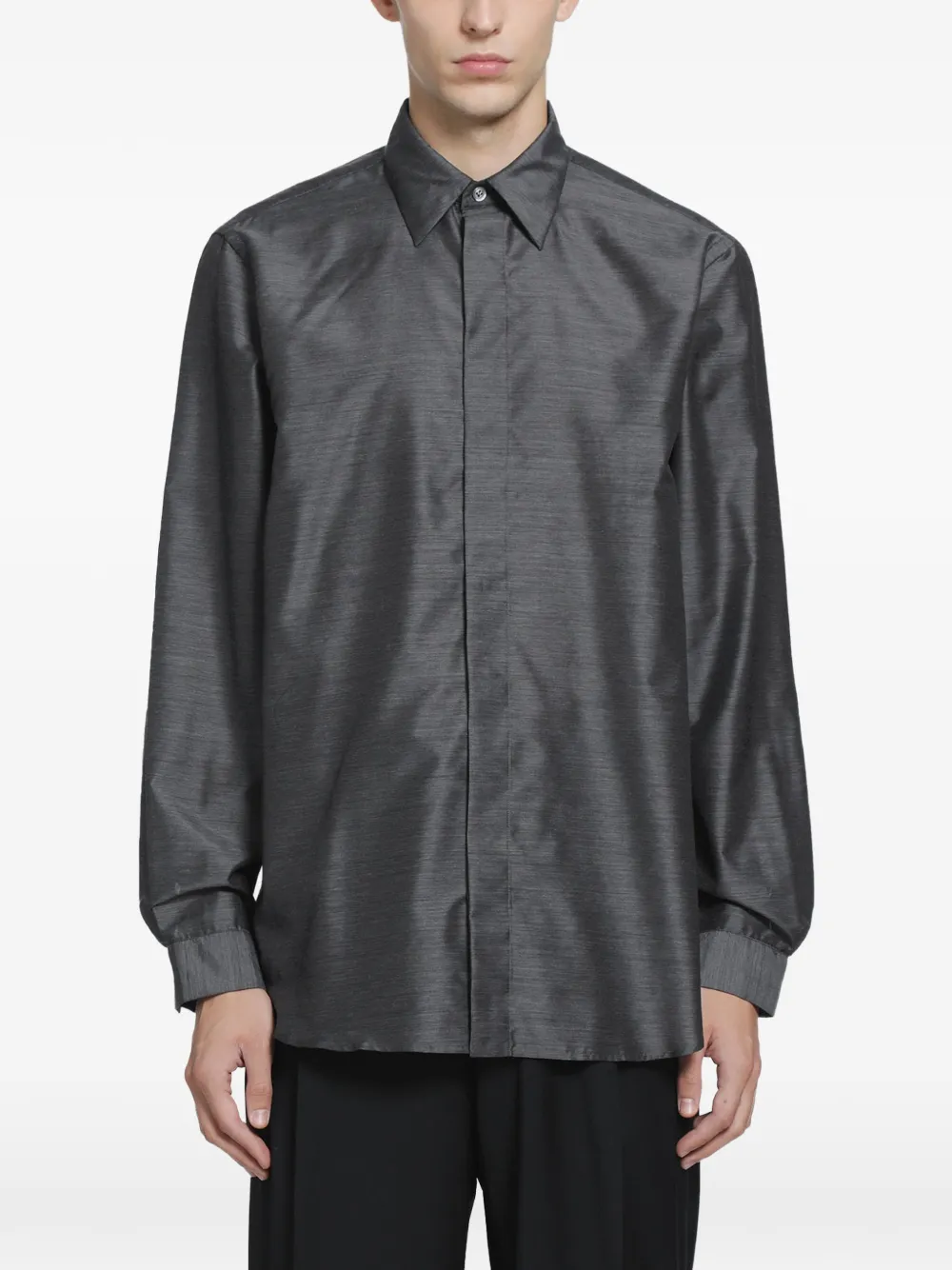 Lardini concealed-front shirt Grijs