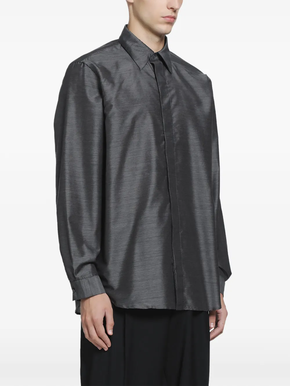 Lardini concealed-front shirt Grijs