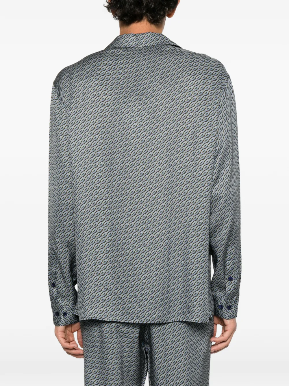 Drôle De Monsieur Notcha overhemd met Torsades-print Blauw