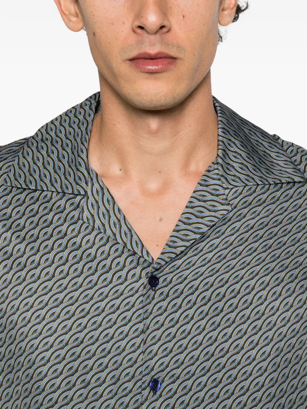Drôle De Monsieur Notcha overhemd met Torsades-print Blauw