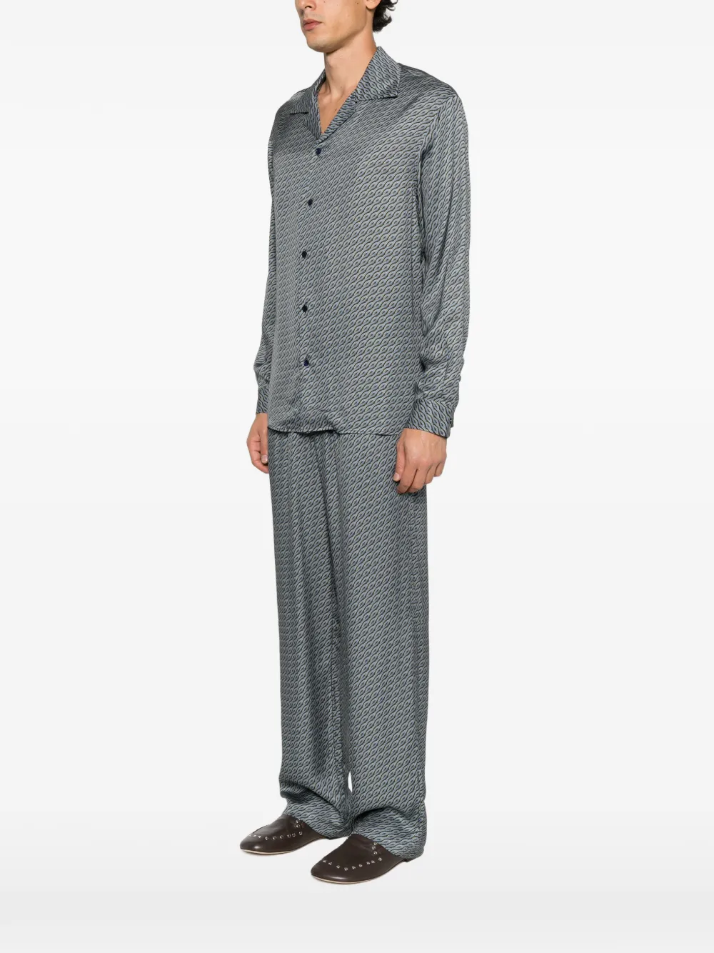 Drôle De Monsieur Notcha overhemd met Torsades-print Blauw