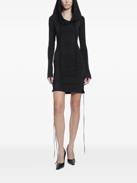 KNWLS Cu ruched hooded mini dress
