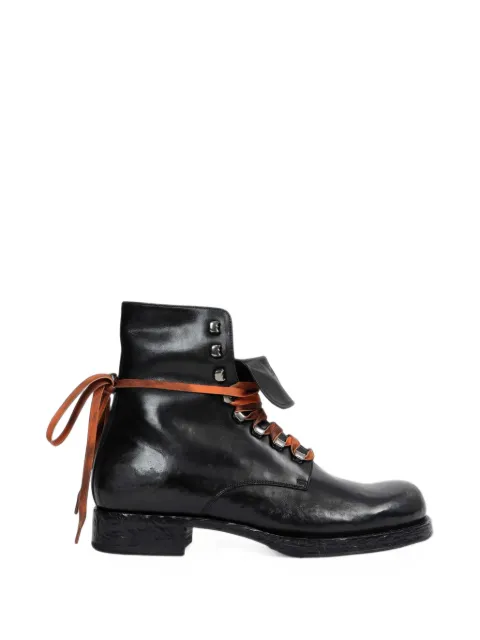Prada leather laced booties