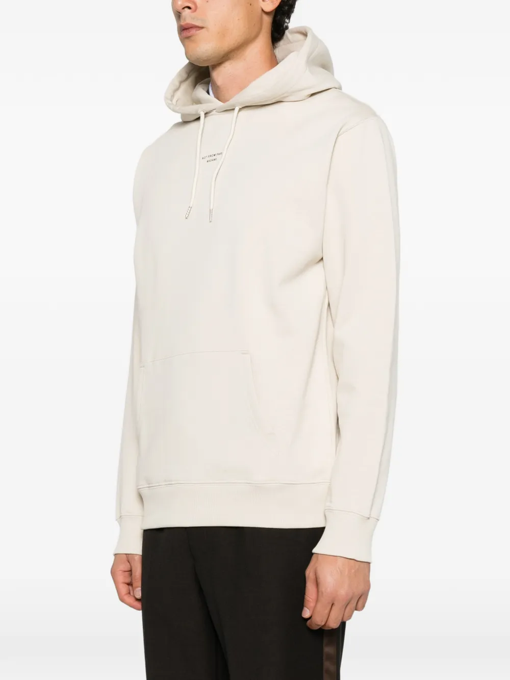Drôle De Monsieur Le Hoodie slogan-print drawstring hoodie Beige