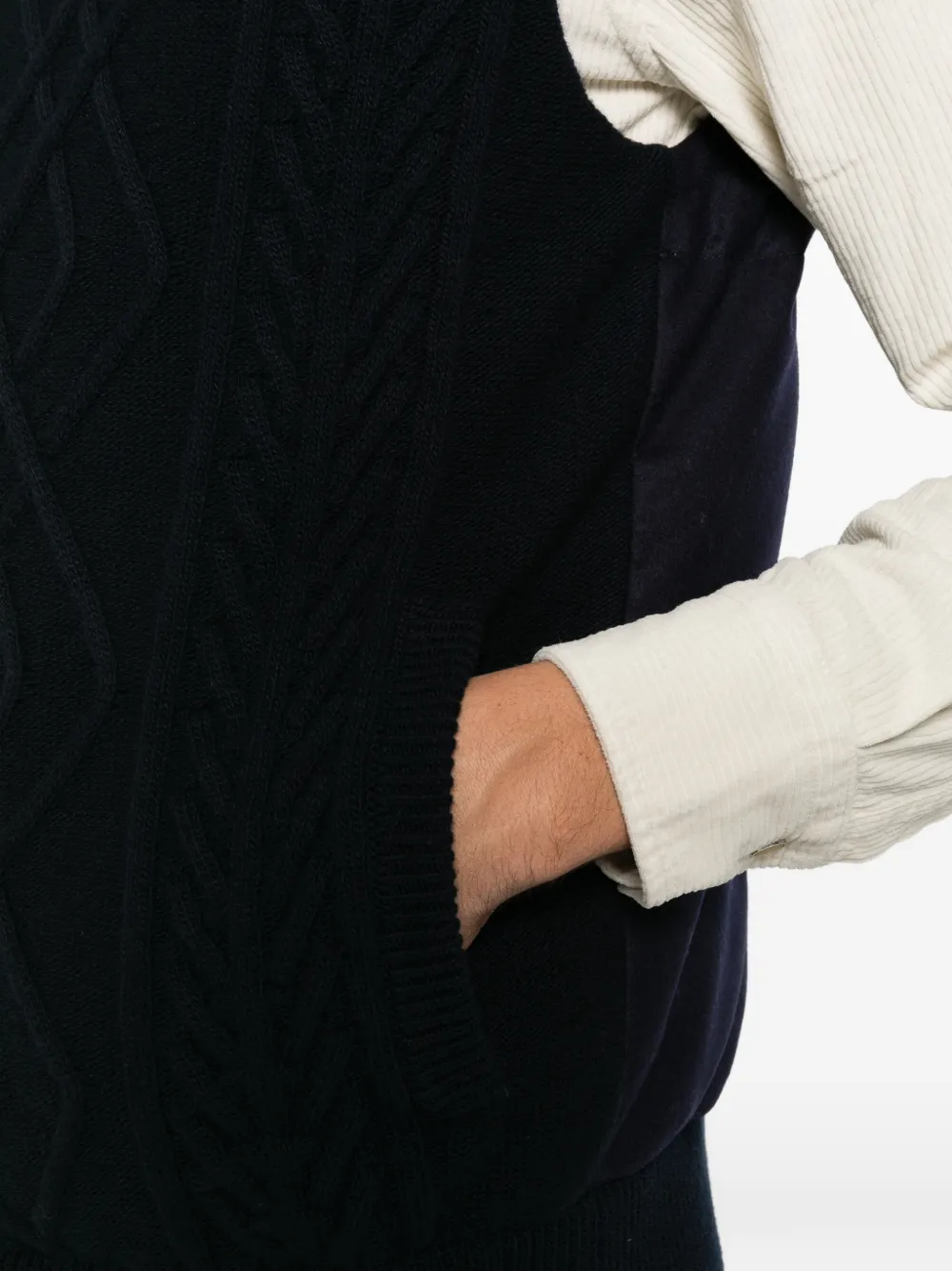 Jacob Cohën cable-knit padded gilet Blauw