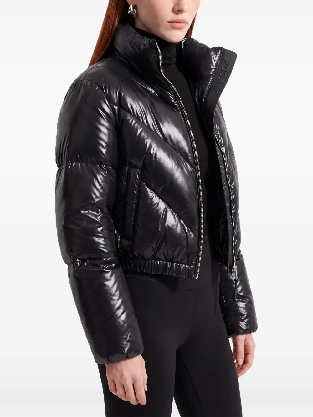 RUDSAK Anslie C chevron-quilted puffer jacket Zwart