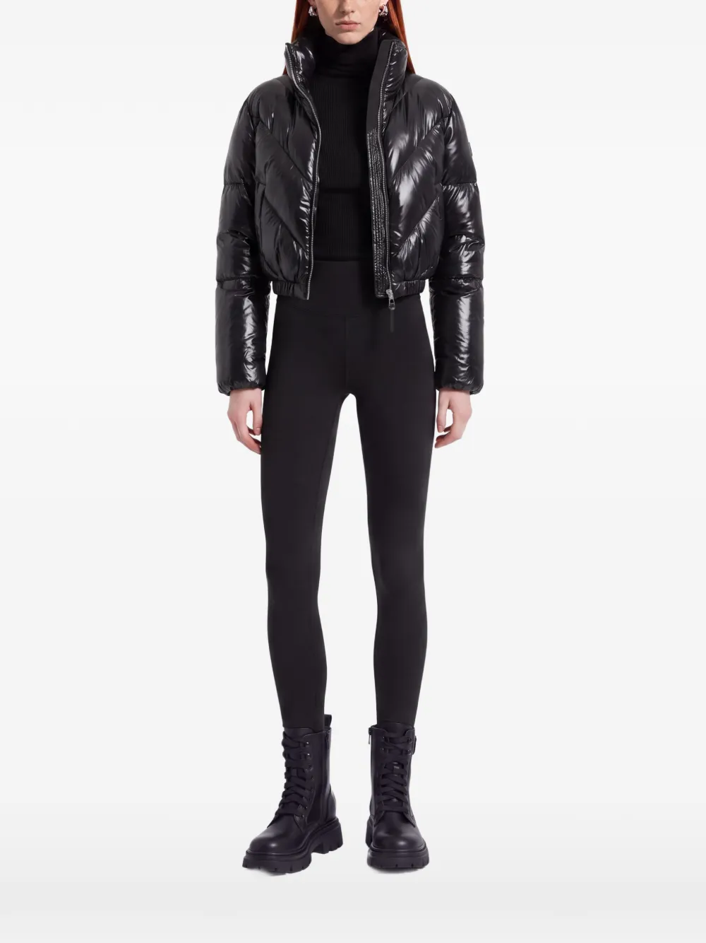 RUDSAK Anslie C chevron-quilted puffer jacket Zwart