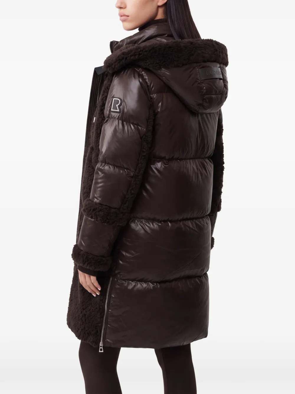 RUDSAK Shelley mixed-media quilted coat Bruin