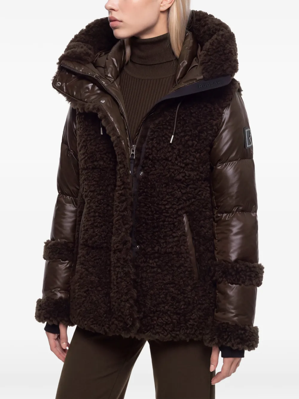 RUDSAK Marissa quilted faux-fur coat - Marrone