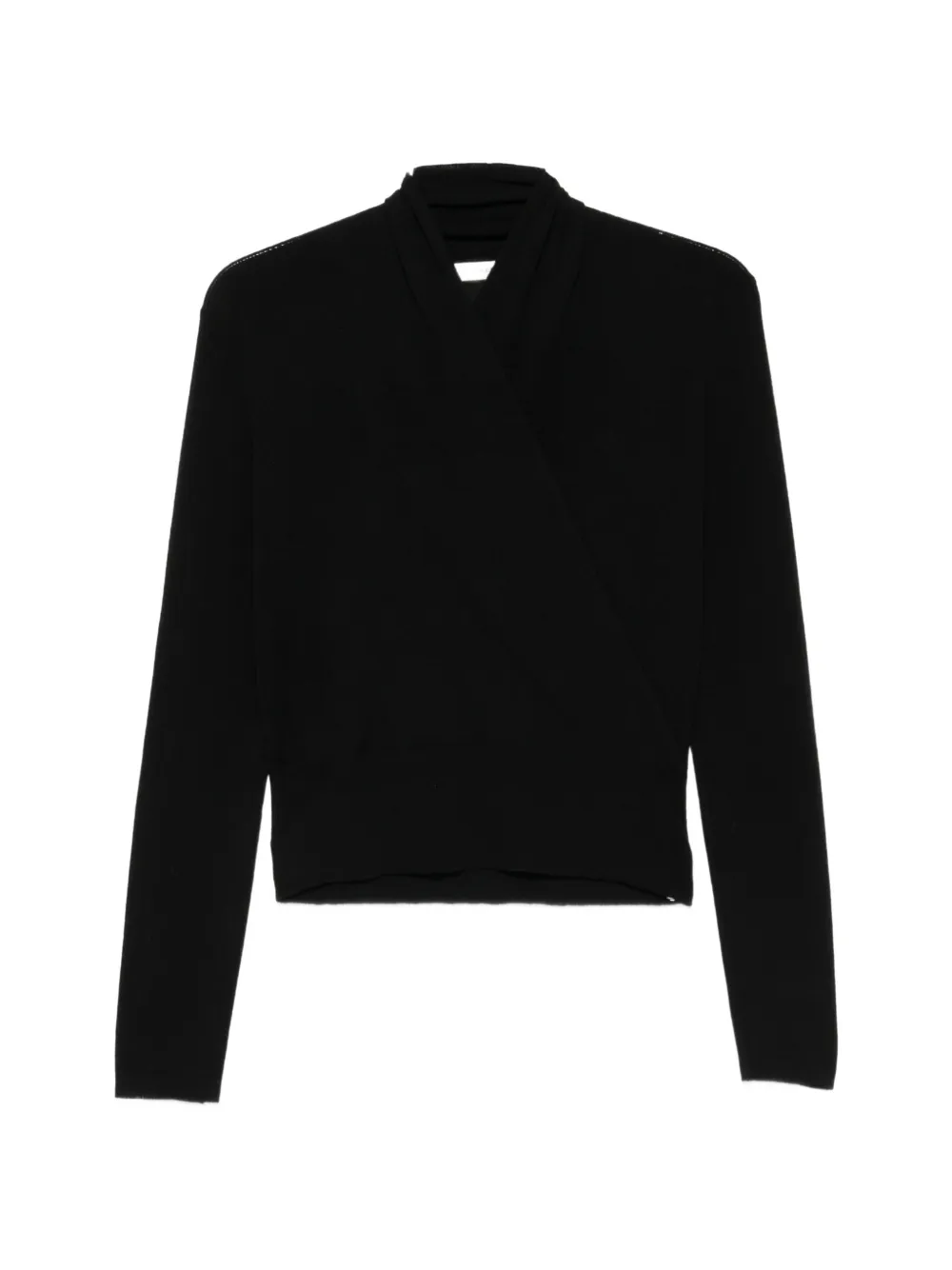 IVORY PARIS Nora wrap-effect sweater - Schwarz