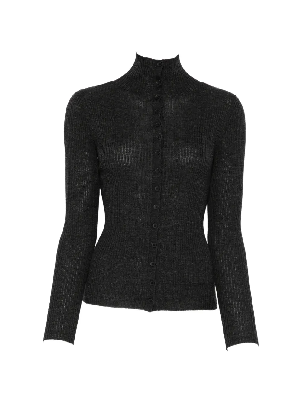 IVORY PARIS Gia ribbed-knit cardigan - Grigio
