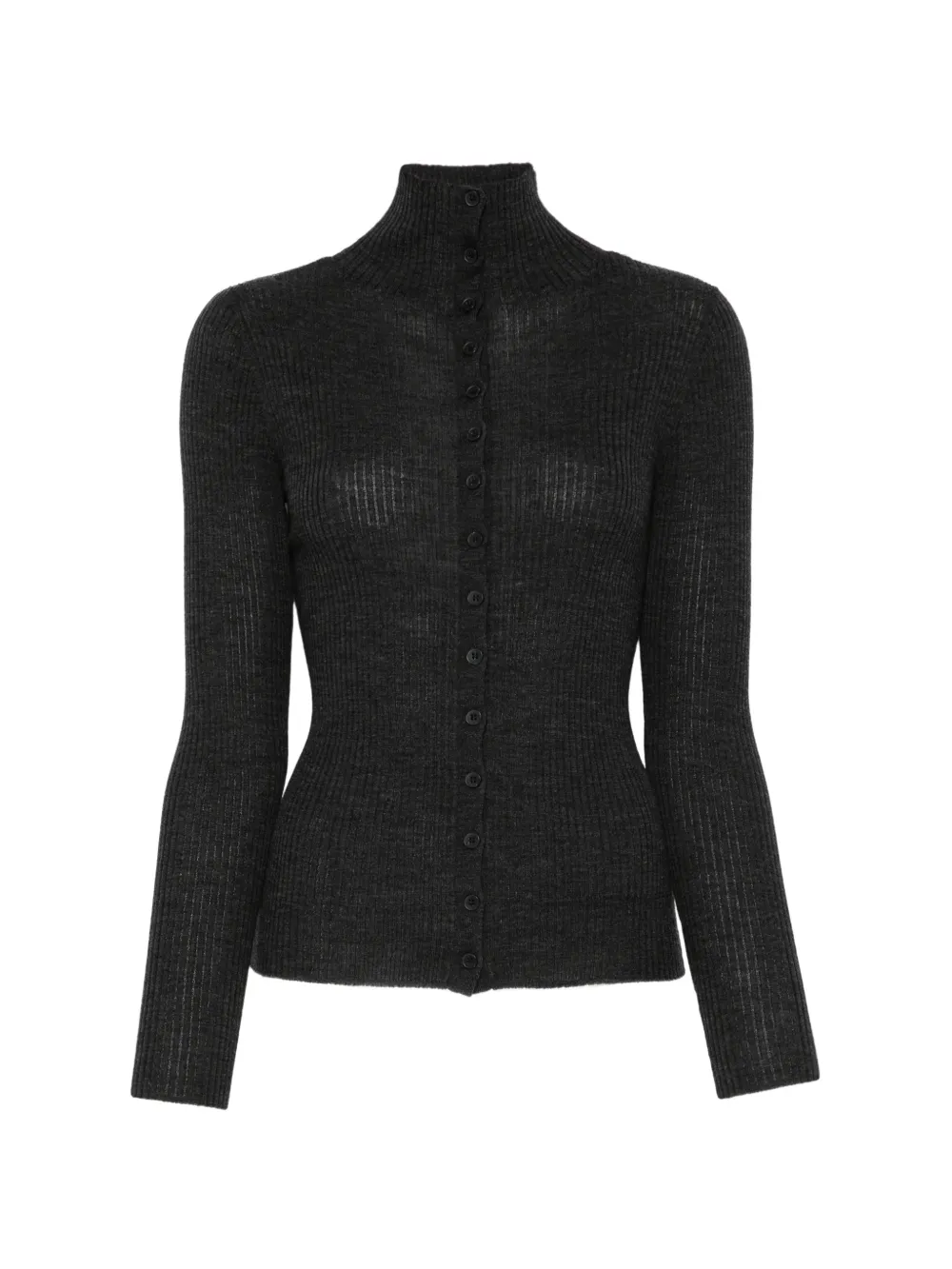 IVORY PARIS Gia ribbed-knit cardigan - Grigio