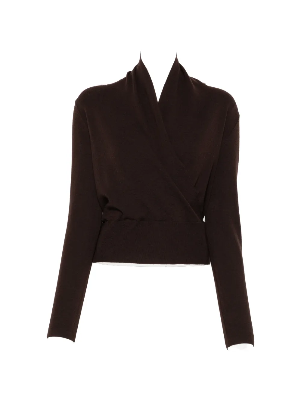 IVORY PARIS Nora wrap-effect sweater - Braun
