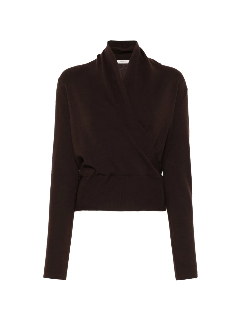 IVORY PARIS Nora wrap-effect sweater - Marrone
