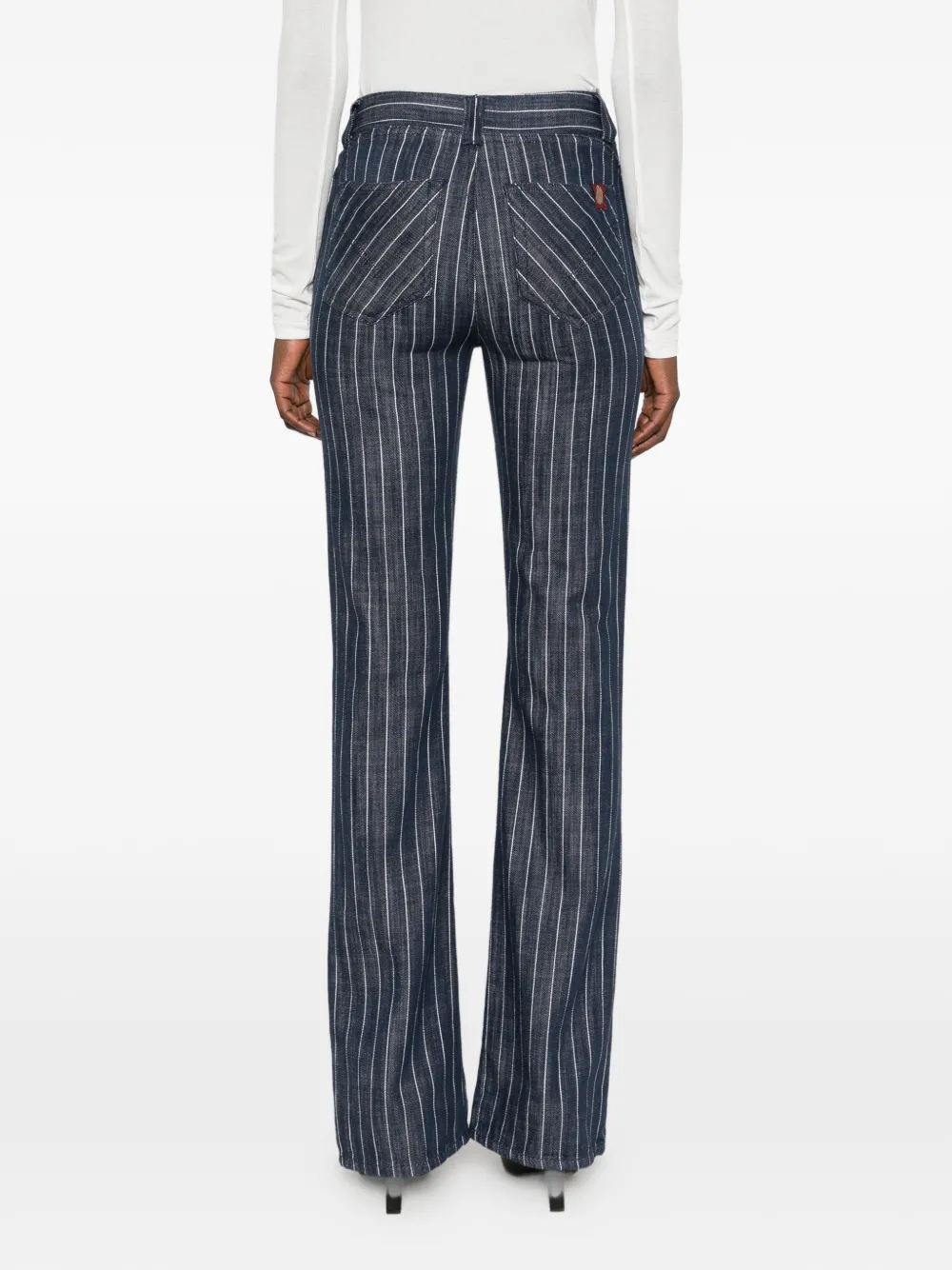 DONDUP pinstripe-pattern button-flap trousers Blauw