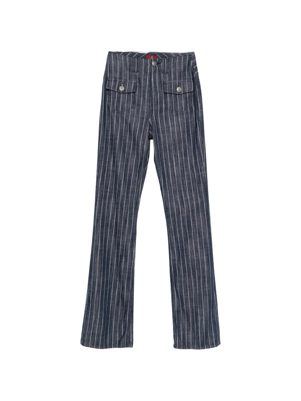 DONDUP pinstripe-pattern button-flap trousers Blauw