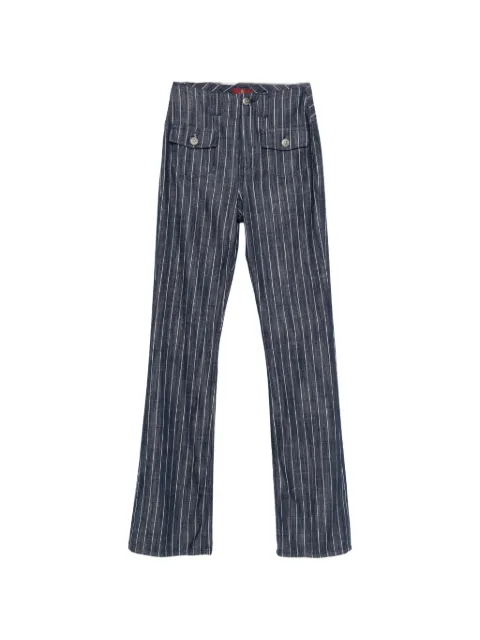 DONDUP pinstripe-pattern button-flap trousers
