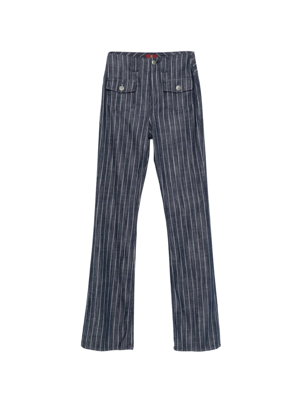 DONDUP pinstripe-pattern button-flap trousers Blauw