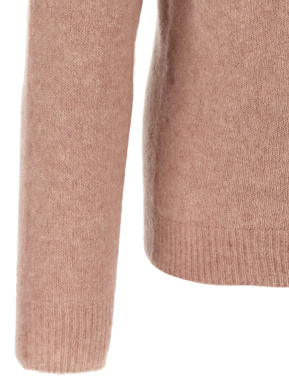 Roberto Collina brushed long-sleeved polo shirt Roze