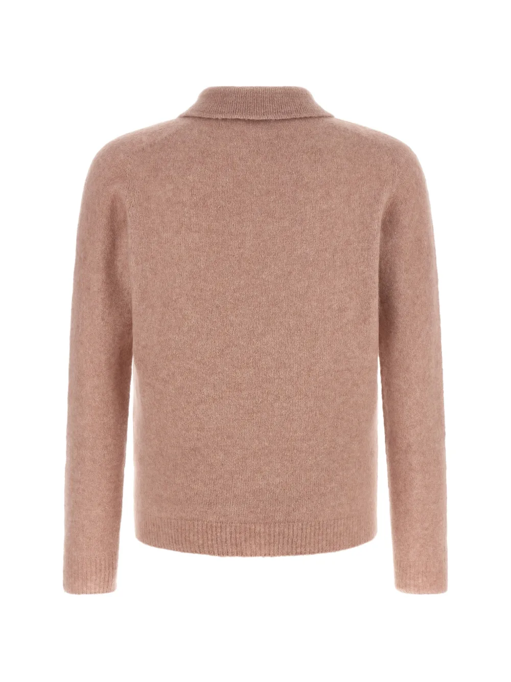 Roberto Collina brushed long-sleeved polo shirt Roze