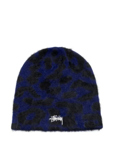 Stüssy gorro de cachemira con estampado de leopardo