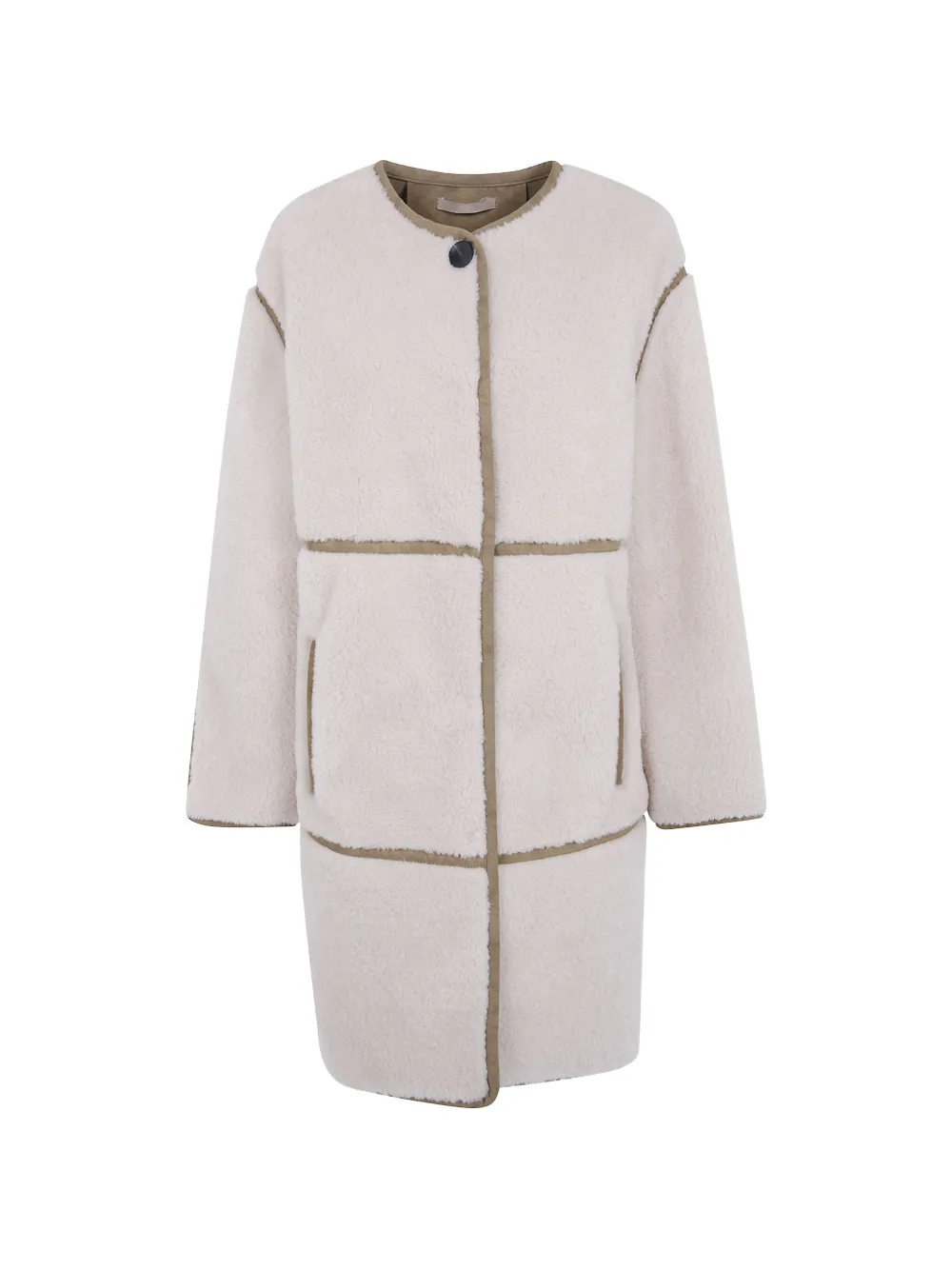 STAND STUDIO Marie faux-shearling panelled coat Beige