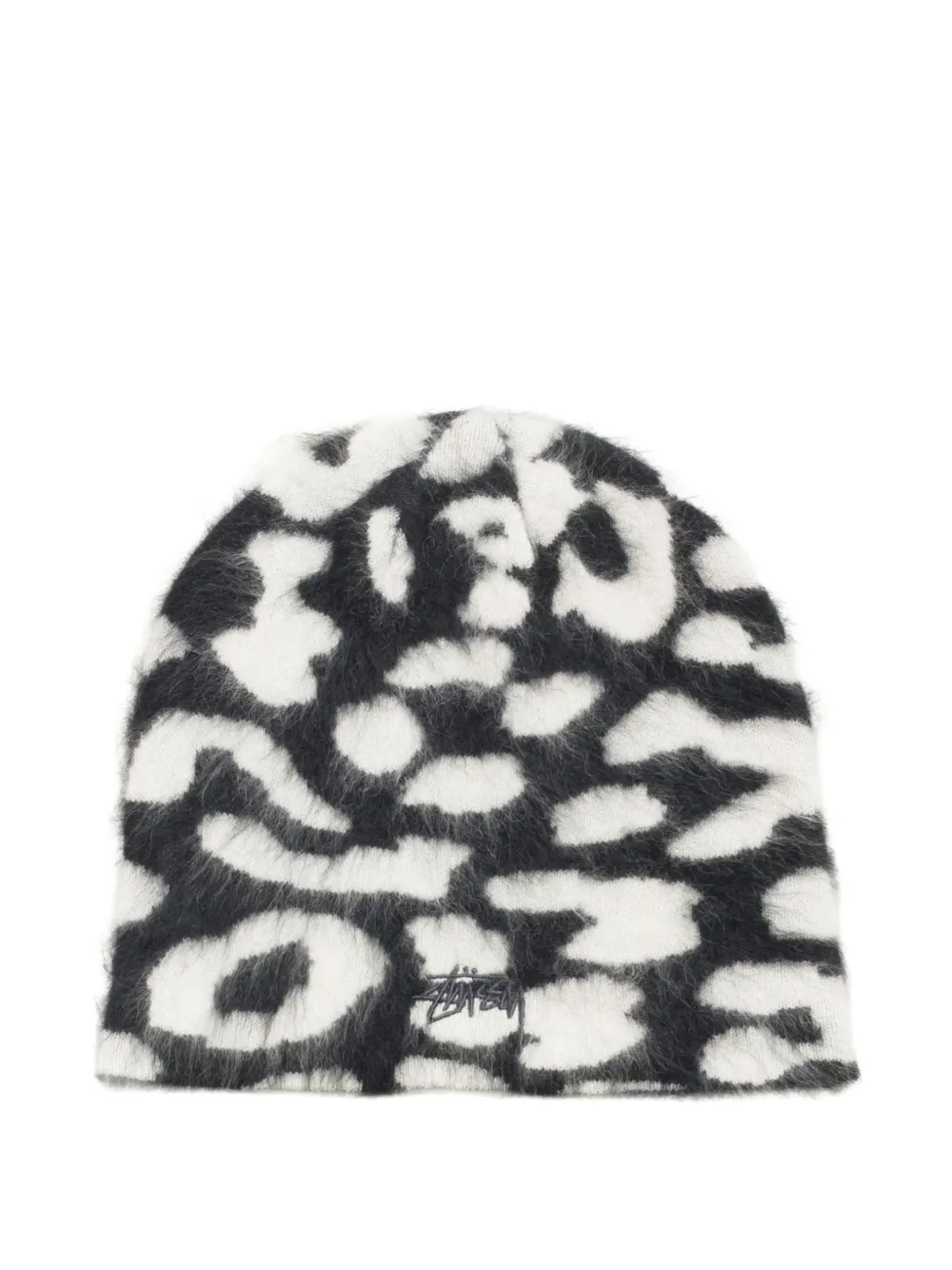 Stüssy Kasjmier muts met luipaard-print Zwart