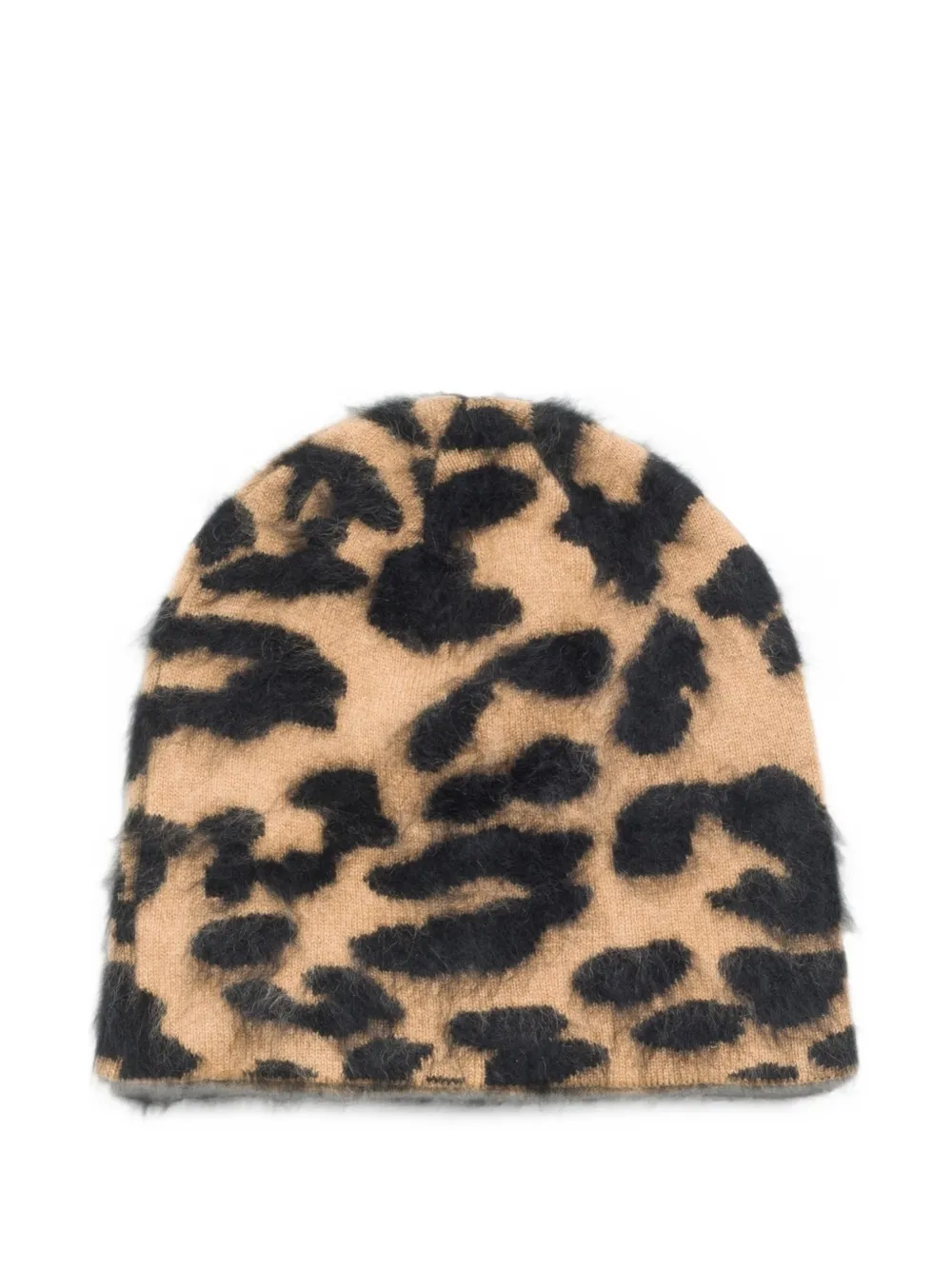 Stüssy leopard-print cashmere beanie hat - Toni neutri