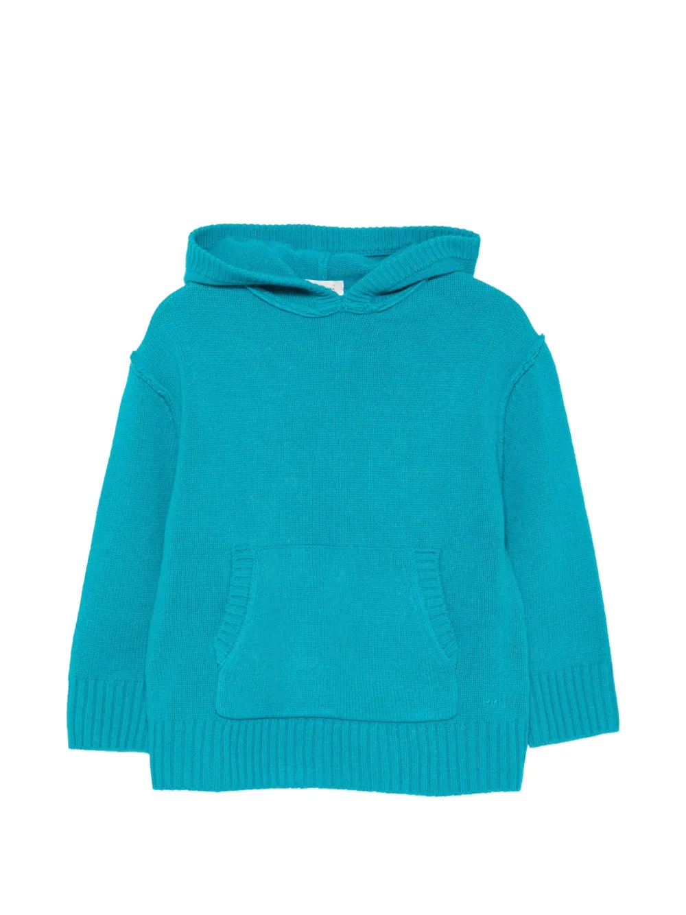 Paolo Pecora Kids knit pouch-pocket hoodie Blauw