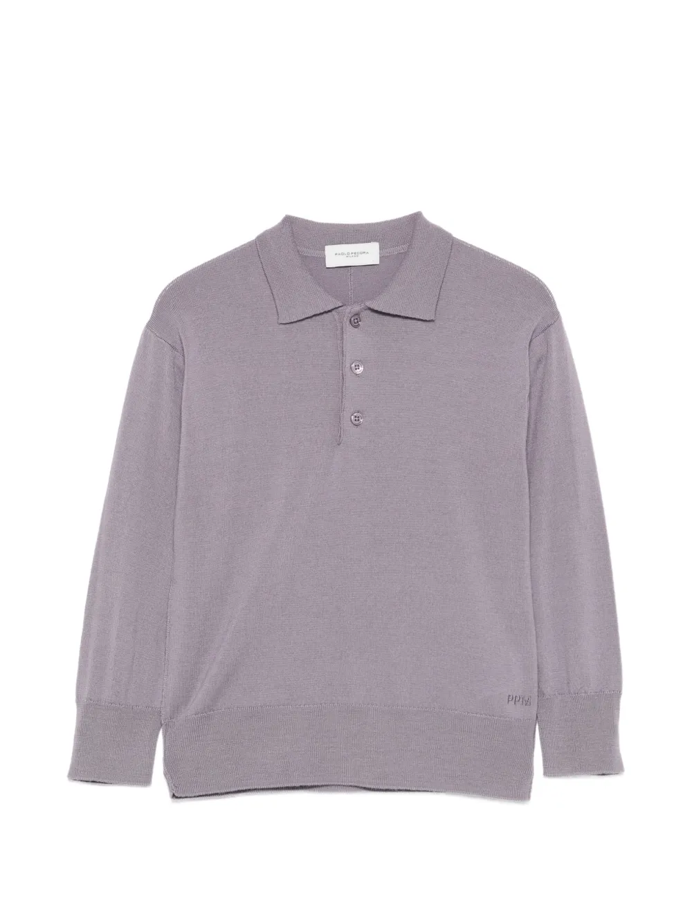Paolo Pecora Kids long-sleeve knitted polo shirt - Violett