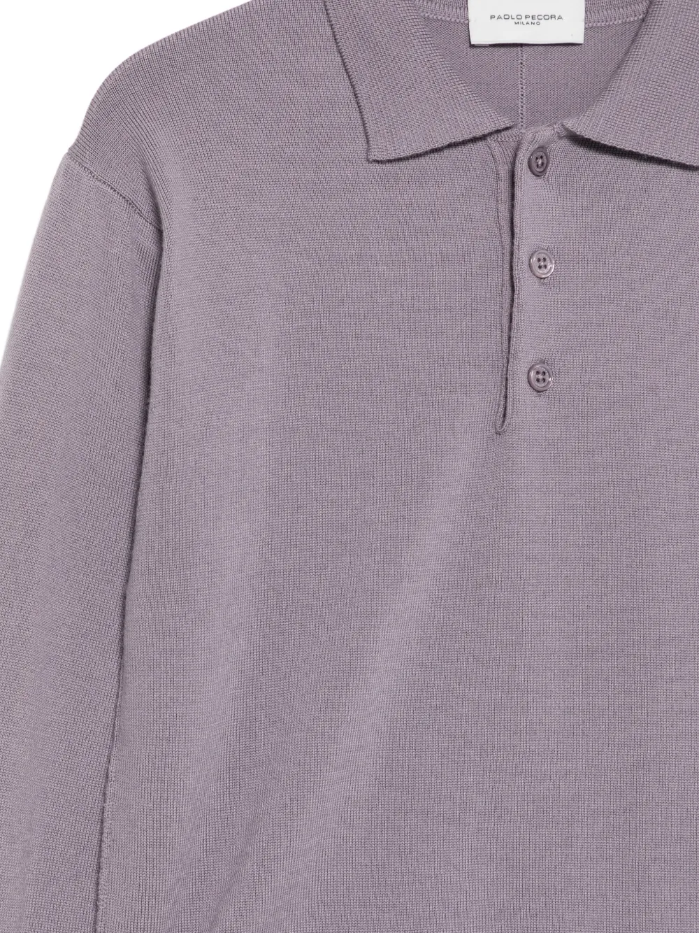 Paolo Pecora Kids long-sleeve knitted polo shirt Paars