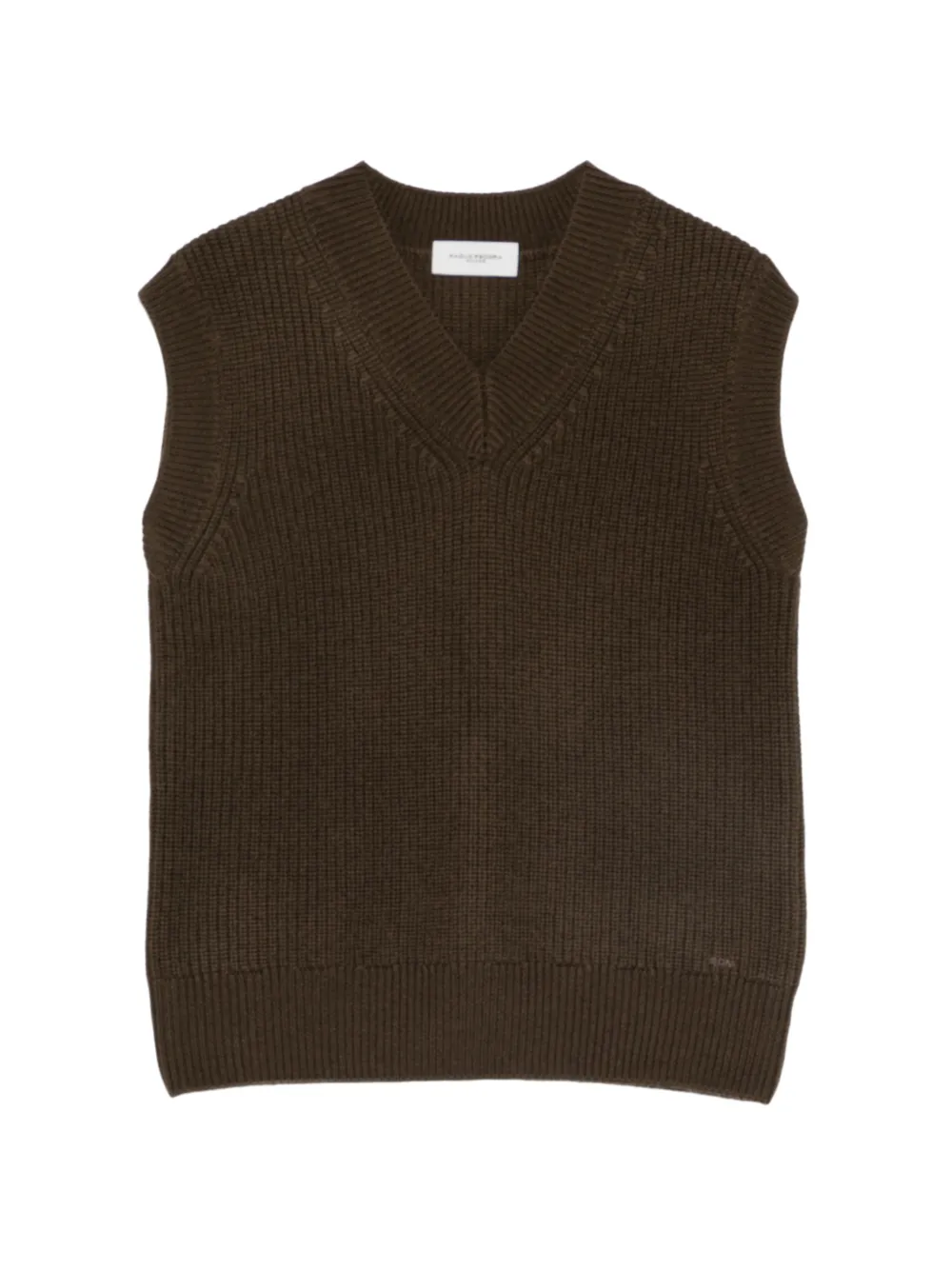 Paolo Pecora Kids V-neck knitted vest - Marrone
