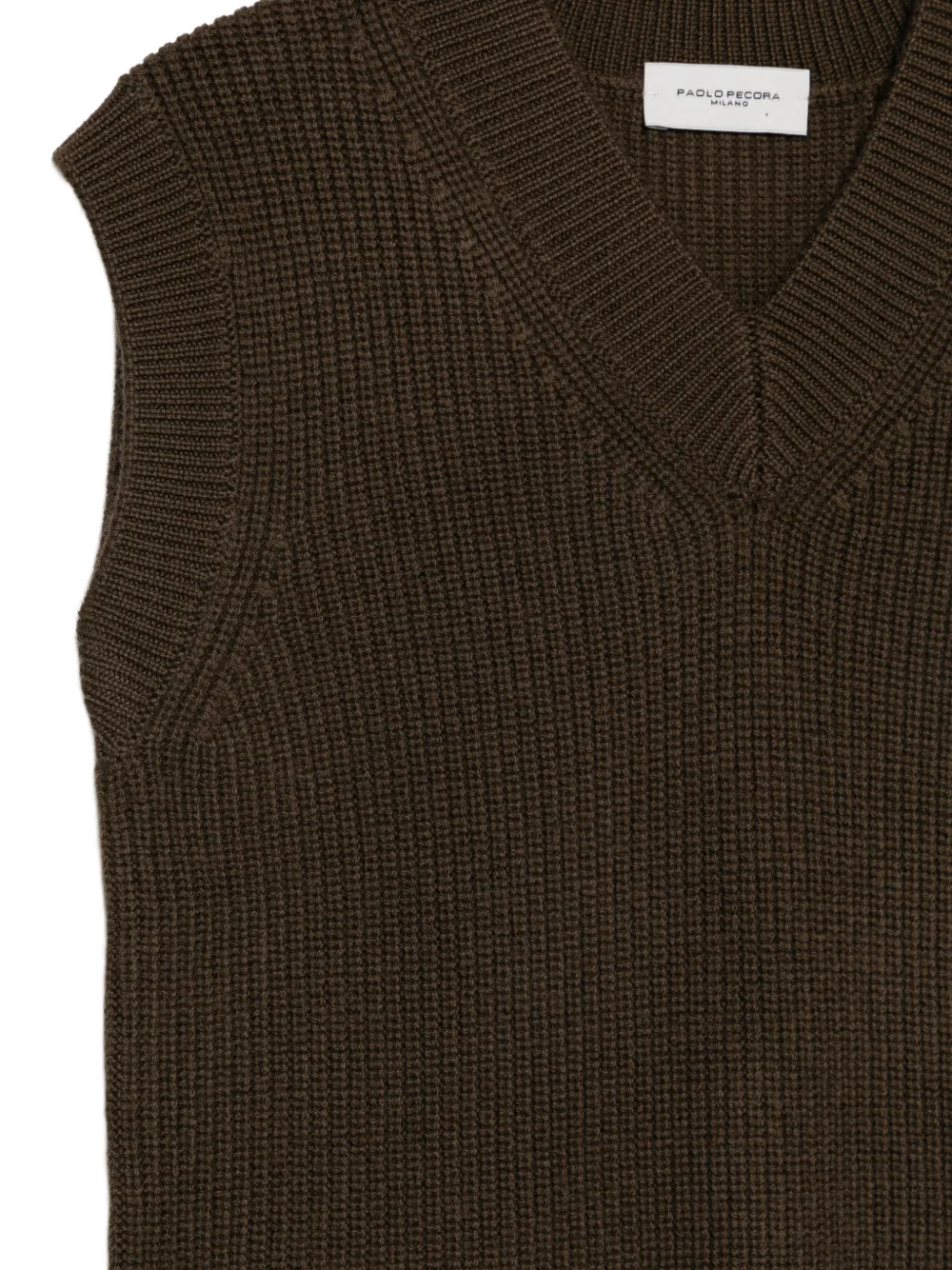 Paolo Pecora Kids V-neck knitted vest Bruin