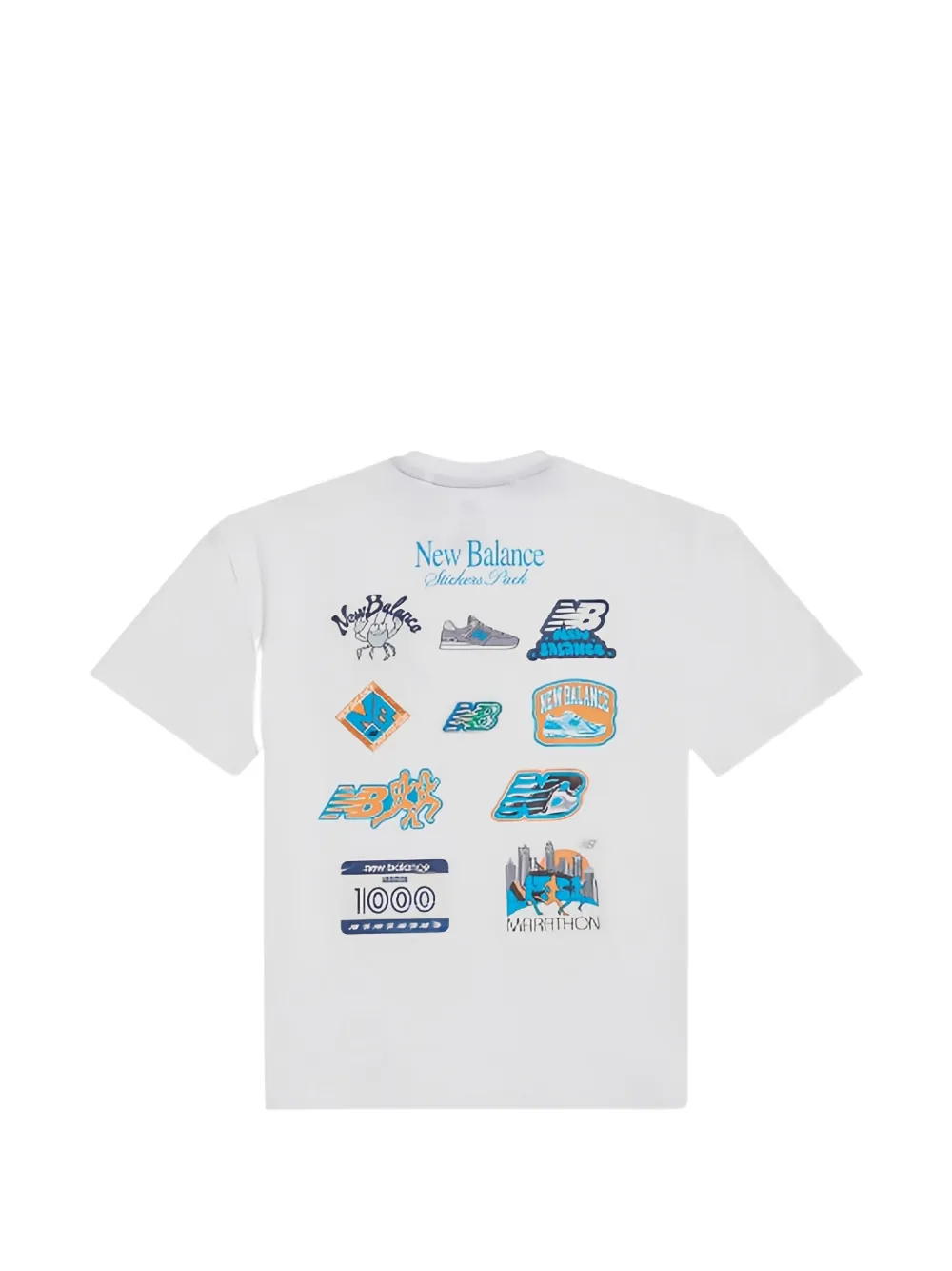 New Balance Kids Katoenen T-shirt met logoprint Wit